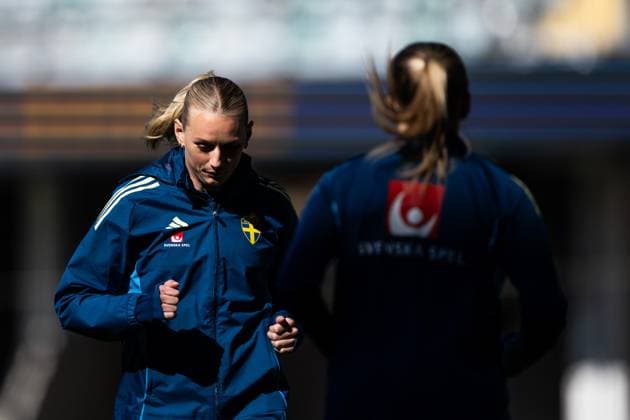 250407 Stina Blackstenius of the Swedish women s national football team during a training session on April 7, 2025 in Gothenburg. Photo: Mathias Bergeld BILDBYRAN kod MB MB1126 fotboll football soccer fotball nations league uefa womens nations league träning practice training sverige sweden dam bbeng Copyright: MATHIASxBERGELD BB250407MB029