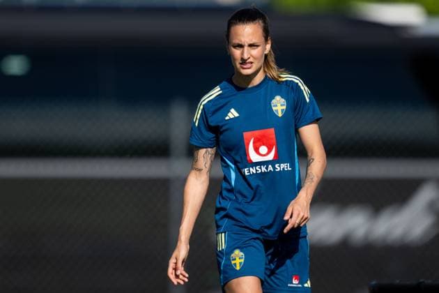 250526 Nathalie Björn of the Swedish women™s national football team during a training session on May 26, 2025 in Fidenza. Photo: Ludvig Thunman BILDBYRAN kod LT LT0701 fotboll football soccer fotball träning practice training sverige sweden dam bbeng Copyright: LUDVIGxTHUNMAN BB250526LT019