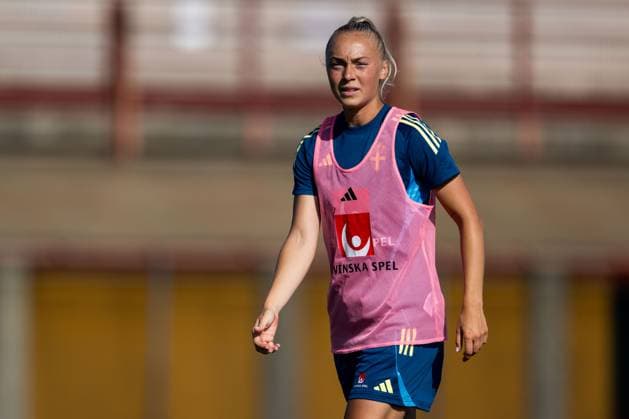 250526 Hanna Bennison of the Swedish women™s national football team during a training session on May 26, 2025 in Fidenza. Photo: Ludvig Thunman BILDBYRAN kod LT LT0701 fotboll football soccer fotball träning practice training sverige sweden dam bbeng Copyright: LUDVIGxTHUNMAN BB250526LT026