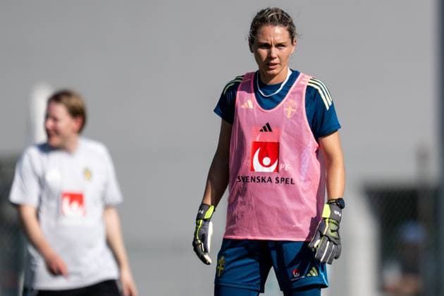 250526 Goalkeeper Jennifer Falk of the Swedish women™s national football team during a training session on May 26, 2025 in Fidenza. Photo: Ludvig Thunman BILDBYRAN kod LT LT0701 fotboll football soccer fotball träning practice training sverige sweden dam bbeng Copyright: LUDVIGxTHUNMAN BB250526LT032