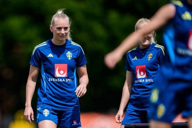 250528 Stina Blackstenius of the Swedish women™s national football team during a training session on May 28, 2025 in Fidenza. Photo: Ludvig Thunman BILDBYRAN kod LT LT0703 fotboll football soccer fotball träning practice training sverige sweden dam bbeng Copyright: LUDVIGxTHUNMAN BB250528LT034