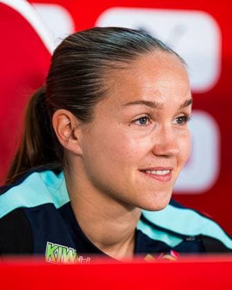 250602 Guro Reiten of the Norwegian women s national football team during a press conference, PK, Pressekonferenz on June 2, 2025 in Sion. Photo: Marius Simensen BILDBYRAN COP 238 bbeng dam football fotball fotboll norge norway press conference pressekonferanse soccer uefa women s nations league Copyright: MARIUSxSIMENSEN BB250602BB370