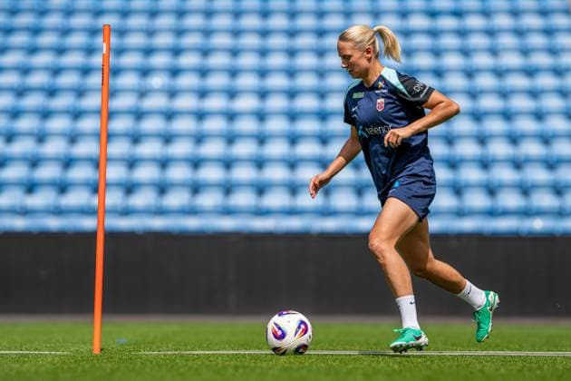 250623 Lisa Naalsund of the Norwegian women s national football team during a training session on June 23, 2025 in Oslo. Photo: Vegard Grott BILDBYRAN kod VG VG0769 bbeng fotboll football soccer fotball norge norway women dam träning practice training trening pre-camp precamp Copyright: VEGARDxGRoTT BB250623VG006