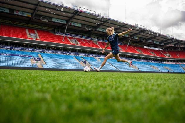 250623 Ada Hegerberg of the Norwegian women s national football team during a training session on June 23, 2025 in Oslo. Photo: Vegard Grott BILDBYRAN kod VG VG0769 bbeng fotboll football soccer fotball norge norway women dam träning practice training trening pre-camp precamp Copyright: VEGARDxGRoTT BB250623VG014