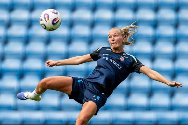 250623 Frida Maanum of the Norwegian women s national football team during a training session on June 23, 2025 in Oslo. Photo: Vegard Grott BILDBYRAN kod VG VG0769 bbeng fotboll football soccer fotball norge norway women dam träning practice training trening pre-camp precamp Copyright: VEGARDxGRoTT BB250623VG016