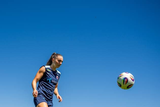 250629 Vilde Boe Risa of the Norwegian women s national football team during a training session ahead of the UEFA Women s Euro 2025 on June 29, 2025 in Neuchatel. Photo: Vegard Grott BILDBYRAN kod VG VG0774 bbeng fotboll football soccer fotball fotbolls-em fotball em europamästerskap em uefa womens euro em 2025 träning practice training trening norge norway dam day -3 Copyright: VEGARDxGRoTT BB250629VG025
