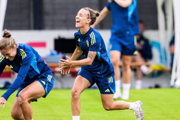 250716 Julia Zigiotti Olme of the Swedish women s national football team at a training session during the UEFA Women s Euro 2025 Championship on July 16, 2025 in Cam. Photo: Ludvig Thunman BILDBYRAN kod LT LT0720 fotboll football soccer fotball fotbolls-em europamästerskap em uefa womens euro uefa womens european football championship womens euro 2025 dam kvinner women träning practice training sverige sweden day 15 bbeng Copyright: LUDVIGxTHUNMAN BB250716LT060