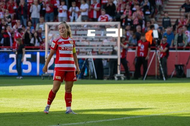 Fußball, Frauen, Testspiel, Saison 2025 2026, 1. FC Union Berlin - Real Madrid (1:3), Lisa Heiseler (1. Frauen 1. FC Union), Jubel nach dem Abpfiff, 17.08. 2025, Copyright: xMatthiasxKochx