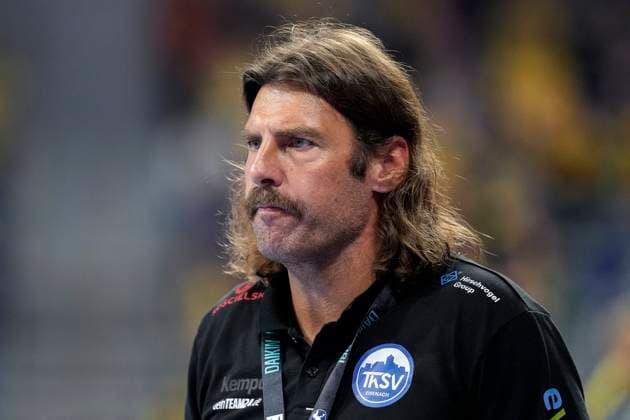 Sebastian Hinze (Trainer, Cheftrainer, ThSV), Einzelbild, Einzelfoto, Aktion, Action, 13.09.2025, Mannheim (Deutschland), Handball, Bundesliga, Rhein-Neckar Löwen - ThSV Eisenach
