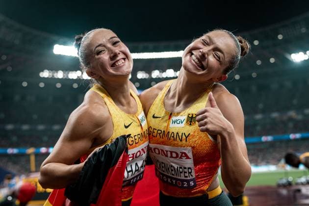 Rebekka Haase (4×100 m Staffel Frauen, Sprintteam Wetzlar), Gina Lueckenkemper (4×100 m Staffel Frauen, SCC Berlin),JPN, Leichtathletik, Athletics, World Athletics Championships 2025, Weltmeisterschaft 2025, Tokio 2025, 21.09.2025, JPN, Leichtathletik, Athletics, World Athletics Championships 2025, Weltmeisterschaft 2025, Tokio 2025, 21.09.2025 Tokio Copyright: xStefanxMayerx EP_SMR