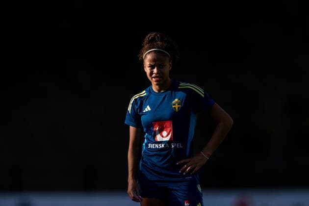 251025 Felicia Schröder of the Swedish women s national football team on October 25, 2025 in Benahavis. Photo: Ludvig Thunman BILDBYRAN kod LT LT0736 fotboll football soccer fotball träning practice training sverige sweden dam bbeng Copyright: LUDVIGxTHUNMAN BB251025LT044