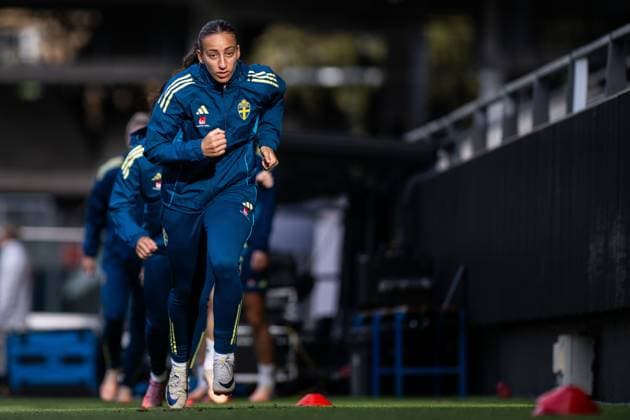 251027 Rosa Kafaji of the Swedish women s national football team during a training session on October 27, 2025 in Gothenburg. Photo: Mathias Bergeld BILDBYRAN kod MB MB1227 fotboll football soccer fotball nations league uefa womens nations league träning practice training sverige sweden dam bbeng Copyright: MATHIASxBERGELD BB251027MB019