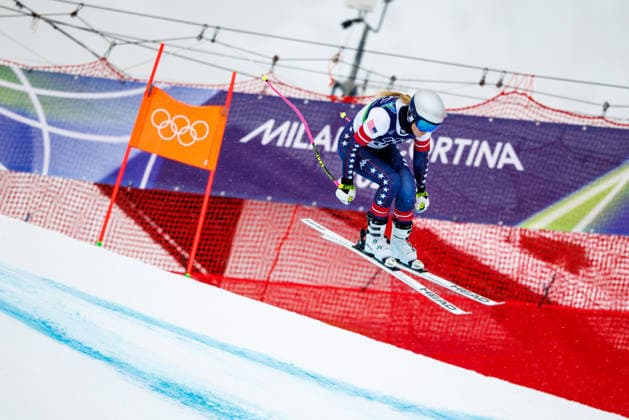 OLYMPICS - Winter Olympic Games, Olympische Spiele, Olympia, OS Milano Cortina 2026 CORTINA D AMPEZZO,ITALY,06.FEB.26 - OLYMPICS, ALPINE SKIING - Winter Olympic Games Milano Cortina 2026, preview, press conference, PK, Pressekonferenz Ski Austria Team downhill women. Image shows Lindsey Vonn (USA). GEPAxpictures xMaticxKlansek