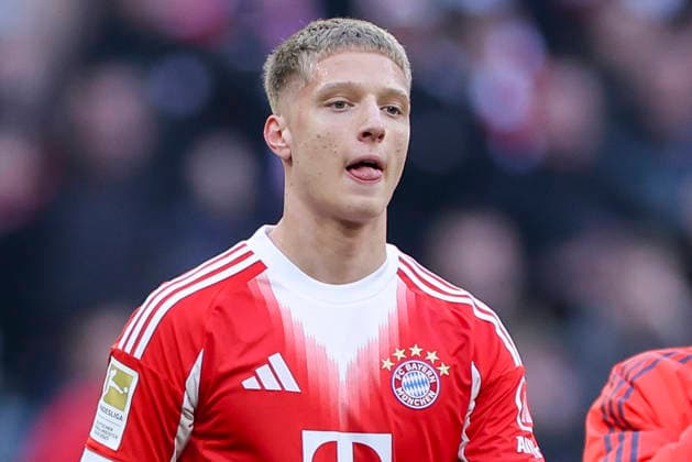 Erblin Osmani (FC Bayern Muenchen) schaut, Bundesliga, FC Bayern München v 1. FC Union Berlin, Allianz Arena am 21. March 2026 in München, Deutschland. (Foto von Marco Steinbrenner DeFodi Images) Erblin Osmani (FC Bayern Muenchen) looks on, Bundesliga, FC Bayern München v 1. FC Union Berlin, Allianz Arena, March 21, 2026 in München, Germany. (Photo by Marco Steinbrenner DeFodi Images) DFL regulations prohibit any use of photographs as image sequences and or quasi-video. -