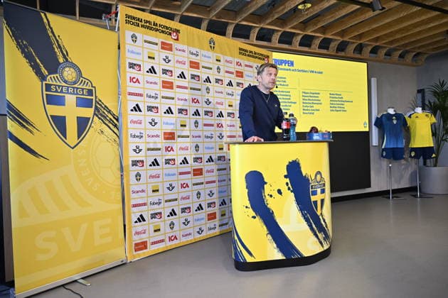 STOCKHOLM, SWEDEN 20260401 U23 national team, Nationalteam captain Magnus Wikman presents the squad for the semi-final against Norway and the following final or third-place match. STOCKHOLM SWEDEN x10050x