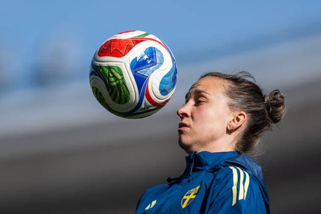 260416 Julia Zigiotti Olme of the Swedish women s national football team during a training session on April 16, 2026 in Gothenburg. Photo: Mathias Bergeld BILDBYRAN kod MB MB1364 fotboll football soccer fotball vm-kval kval fifa womens world cup qualifier qualifier träning practice training sverige sweden dam bbeng women kvinner Copyright: MATHIASxBERGELD BB260416MB011