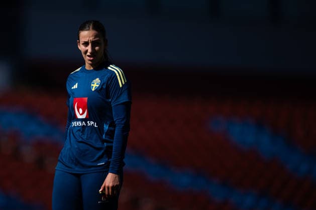 260416 Rosa Kafaji of the Swedish women s national football team during a training session on April 16, 2026 in Gothenburg. Photo: Mathias Bergeld BILDBYRAN kod MB MB1364 fotboll football soccer fotball vm-kval kval fifa womens world cup qualifier qualifier träning practice training sverige sweden dam bbeng women kvinner Copyright: MATHIASxBERGELD BB260416MB041