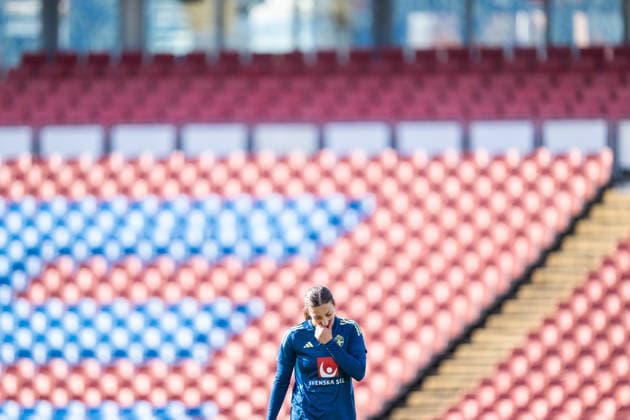 260416 Rosa Kafaji of the Swedish women s national football team during a training session on April 16, 2026 in Gothenburg. Photo: Mathias Bergeld BILDBYRAN kod MB MB1364 fotboll football soccer fotball vm-kval kval fifa womens world cup qualifier qualifier träning practice training sverige sweden dam bbeng women kvinner Copyright: MATHIASxBERGELD BB260416MB043