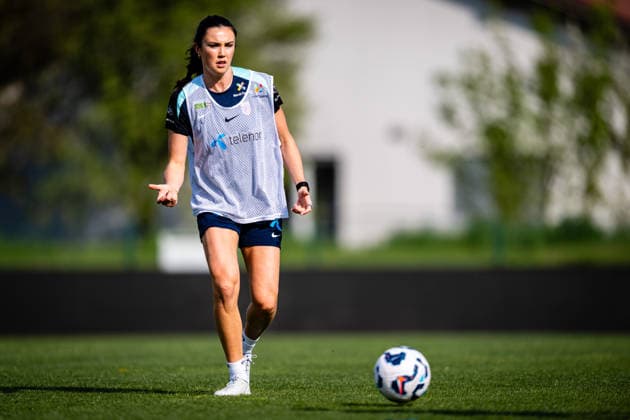 260417 Ingrid Syrstad Engen of the Norwegian women™s national football team during a training session on April 17, 2026 in Ptuj. Photo: Marius Simensen BILDBYRAN Cop 238 bbeng dam fifa women s world cup qualifier football fotball fotboll norge norway practice soccer training trening träning Copyright: MARIUSxSIMENSEN BB260417BB192