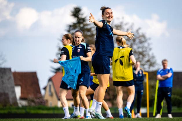 260417 Vilde Boe Risa of the Norwegian women™s national football team during a training session on April 17, 2026 in Ptuj. Photo: Marius Simensen BILDBYRAN Cop 238 bbeng dam fifa women s world cup qualifier football fotball fotboll norge norway practice soccer training trening träning Copyright: MARIUSxSIMENSEN BB260417BB197