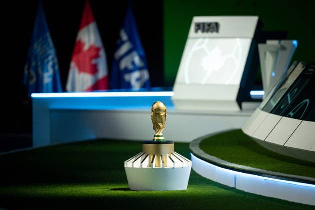 April 30, 2026, Vancouver, Bc, CANADA: The FIFA World Cup, WM, Weltmeisterschaft, Fussball Trophy is pictured during the 76th FIFA Congress, in Vancouver, on Thursday, April 30, 2026. Canada News - April 30, 2026 - ZUMAc35_ 20260430_zaf_c35_090 Copyright: xEthanxCairnsx