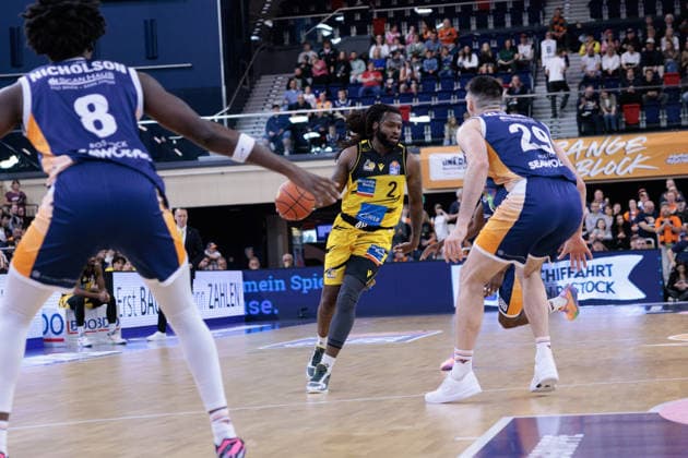, GER, Rostock Seawolves vs. MHP Riesen Ludwigsburg, easycredit BBL, Basketball, Bundesliga, Play-Ins, Spielzeit 2025 2026, 12.05.2026. GER, Rostock Seawolves vs. MHP Riesen Ludwigsburg, easycredit BBL, Basketball, Bundesliga, Play-Ins, Spielzeit 2025 2026, 12.05.2026. Rostock Copyright: xEibner-Pressefoto DenverxEhrlichx EP_DEH