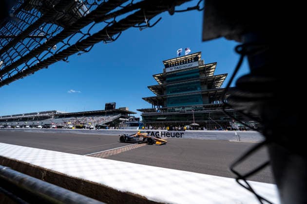 May 14, 2026, Speedway, In, USA: NTT IndyCar, Indy Car, IRL, USA SERIES driver, ROMAIN GROSJEAN (18) (CHE) of Geneva, Switzerland, crosses the yard of bricks during a practice session for the Indianapolis 500 race at the Indianapolis Motor Speedway in SPEEDWAY IN. Speedway USA - ZUMAa161 20260514_aaa_a161_005 Copyright: xWalterxG.xArcexSr.x