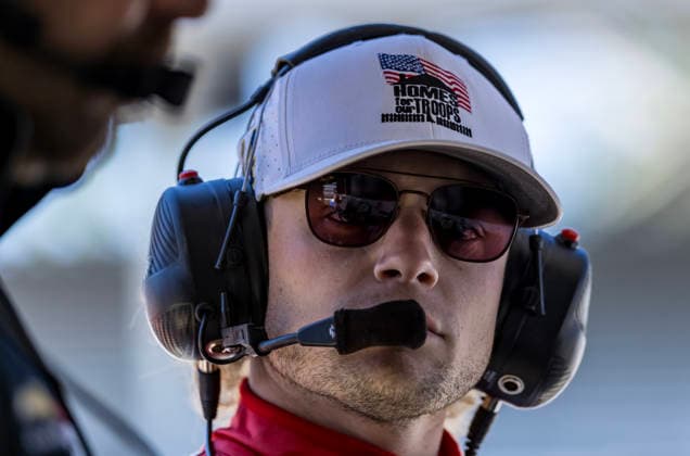 May 14, 2026, Speedway, In, USA: NTT IndyCar, Indy Car, IRL, USA SERIES driver, SANTINO FERRUCCI (14) (USA) of Woodbury, CT, debriefs with his engineers and crew during the Indianapolis 500 at Indianapolis Motor Speedway in SPEEDWAY IN. NTT INDYCAR SERIES: May 14, 2026: Indianapolis 500: Santino Ferrucci - ZUMAa161 20260514_aaa_a161_031 Copyright: xWalterxG.xArcexSr.x