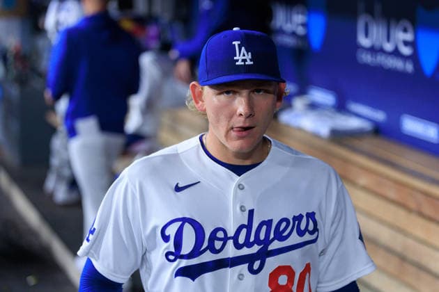 May 14, 2026, Los Angeles, California, USA: Starting pitcher, Emmet Sheehan 80 of the Los Angeles Dodgers during a regular season MLB, Baseball Herren, USA game against the San Francisco Giants on Thursday May 14, 2026 at Dodger Stadium in Los Angeles, California. Dodgers defeat Giants, 5-2. JAVIER ROJAS PI Dodgers Defeat Giants, 5-2 - ZUMAp124 20260514_zaa_p124_021 Copyright: xJavierxRojasx