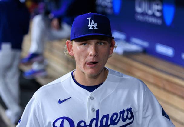 May 14, 2026, Los Angeles, California, USA: Starting pitcher, Emmet Sheehan 80 of the Los Angeles Dodgers during a regular season MLB, Baseball Herren, USA game against the San Francisco Giants on Thursday May 14, 2026 at Dodger Stadium in Los Angeles, California. Dodgers defeat Giants, 5-2. JAVIER ROJAS PI Dodgers Defeat Giants, 5-2 - ZUMAp124 20260514_zaa_p124_022 Copyright: xJavierxRojasx