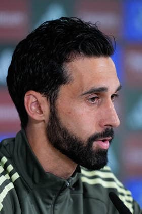 May 16, 2026, Valdebebas, Madrid, Spain: Alvaro Arbeloa, head coach of Real Madrid, attends his press conference, PK, Pressekonferenz during the training day of Real Madrid ahead the Spanish League, LaLiga EA Sports, football match against Sevilla FC at Ciudad Deportiva Real Madrid on May 16, 2026, in Madrid, Spain. Valdebebas Spain - ZUMAa181 20260516_zaa_a181_003 Copyright: xDennisxAgyemanx