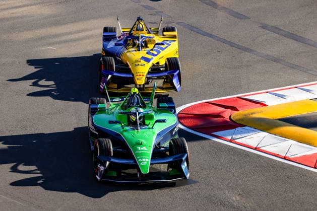 Joel Eriksson (Envision Racing, 14) und Zane Maloney (Lola Yamaha ABT Formula E Team, 22), erstes freies Training Free Practice 1, ABB FIA Formula E World Championship, WM, Weltmeisterschaft Monaco e-Prix 2026, Monte Carlo, Saison 12 2025 26, Runde 9, 16.05.2026, ABB FIA Formula E World Championship, Monaco e-Prix 2026, Monte Carlo, Saison 12 2025 26, Runde 9, 16.05.2026 Monte Carlo Copyright: xEibner-Pressefoto LauraxRoemerx EP_LRR
