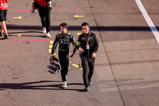 Antonio Felix da Costa (Jaguar TCS Racing, 13) nach erstes freies Training Free Practice 1, ABB FIA Formula E World Championship, WM, Weltmeisterschaft Monaco e-Prix 2026, Monte Carlo, Saison 12 2025 26, Runde 9, 16.05.2026, ABB FIA Formula E World Championship, Monaco e-Prix 2026, Monte Carlo, Saison 12 2025 26, Runde 9, 16.05.2026 Monte Carlo Copyright: xEibner-Pressefoto LauraxRoemerx EP_LRR