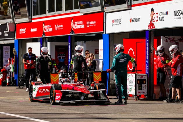 Norman Nato (Nissan Formula E Team, 23) zweites freies Training Free Practice 2, Boxengasse, Pit Boost Training, ABB FIA Formula E World Championship, WM, Weltmeisterschaft Monaco e-Prix 2026, Monte Carlo, Saison 12 2025 26, Runde 9, 16.05.2026, ABB FIA Formula E World Championship, Monaco e-Prix 2026, Monte Carlo, Saison 12 2025 26, Runde 9, 16.05.2026 Monte Carlo Copyright: xEibner-Pressefoto LauraxRoemerx EP_LRR
