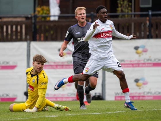 Treffer zum 1:3r durch Justin Diehl (VfB Stuttgart II, 26) GER, VfB Stuttgart II vs. VfL Osnabrueck, Fussball, 3. Bundesliga, 38. Spieltag, Spielzeit 2025 2026, 16.05.2026 GER, VfB Stuttgart II vs. VfL Osnabrueck, Fussball, 3. Bundesliga, 38. Spieltag, Spielzeit 2025 2026, 16.05.2026 Aspach Copyright: xEibner-Pressefoto CarstenxSchwerx EP_CSG