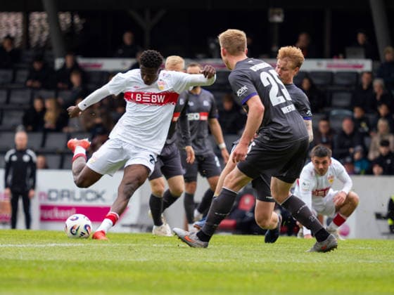 Mansour Ouro-Togba (VfB Stuttgart II, 27) zum 2:4 GER, VfB Stuttgart II vs. VfL Osnabrueck, Fussball, 3. Bundesliga, 38. Spieltag, Spielzeit 2025 2026, 16.05.2026 GER, VfB Stuttgart II vs. VfL Osnabrueck, Fussball, 3. Bundesliga, 38. Spieltag, Spielzeit 2025 2026, 16.05.2026 Aspach Copyright: xEibner-Pressefoto CarstenxSchwerx EP_CSG