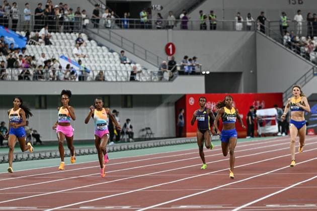 Wanda Diamond League 2026 - Shanghai Keqiao SHAOXING, CHINA - MAY 16: Sada Williams of Barbados, Roxana Gómez of Cuba, Nickisha Pryce of Jamaica, Salwa Eid Naser of Bahrain, Aaliyah Butler of the United States, Martina Weil of Chile compete in the women s 400m race during the Yangtze River Delta Athletics Diamond Gala, the Shanghai Keqiao leg and opening meeting of the 2026 Wanda Diamond League circuit, at the China Textile City Sports Center in Keqiao, Shaoxing, Zhejiang province, China, on May 16, 2026. Artur Widak Anadolu Zhejiang China. Editorial use only. Please get in touch for any other usage. Copyright: x2026xAnadoluxArturxWidakx