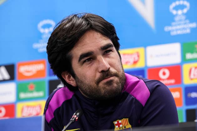 May 19, 2026, Sant Joan Despi, Barcelona, SPAIN: Pere Romeu, head coach attends his press conference, PK, Pressekonferenz during the training day of FC Barcelona, Barca ahead UEFA Women Champions League 2025 26, Final football match against OL Lyonnes at Ciutat Esportiva Joan Gamper on May 19, 2026 in Sant Joan Despi, Barcelona, Spain. FC Barcelona Training And Media Day - UEFA Women Champions League 2025 26 Final - ZUMAa181 20260519_zaa_a181_144 Copyright: xJavierxBorregox