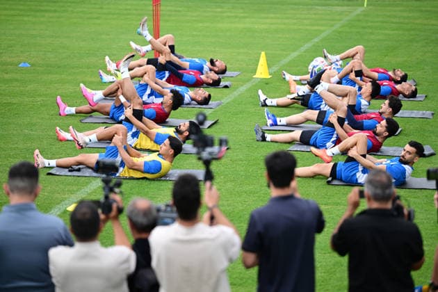 Iran National Football Team starts preparations in Turkiye s Antalya ahead of 2026 FIFA World Cup, WM, Weltmeisterschaft, Fussball ANTALYA, TURKIYE - MAY 19: Members of the Iran National Football Team take part in a training session at the Mardan Sports Complex in Antalya, Turkiye on May 19, 2026. The national team, Nationalteam launched their training camp in southern Turkiye to prepare for the upcoming 2026 FIFA World Cup, jointly hosted by the United States, Canada, and Mexico. Orhan Cicek Anadolu Antalya Turkey. Editorial use only. Please get in touch for any other usage. Copyright: x2026xAnadoluxOrhanxCicekx