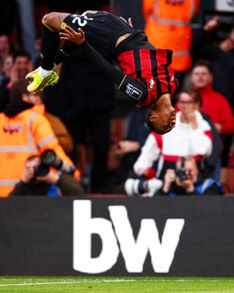 Eli Junior Kroupi of AFC Bournemouth celebrates scoring a goal after making the score 1-0. AFC Bournemouth v Manchester City, Premier League, Football, Vitality Stadium, Bournemouth, UK - 19 May 2026Bournemouth Vitality Stadium United Kingdom EDITORIAL USE ONLY No use with unauthorised audio, video, data, fixture lists, club league logos or live services. Online in-match use limited to 120 images, no video emulation. No use in betting, games or single club league player publications. Copyright: xJamesxMarsh Shutterstockx 16881288ay