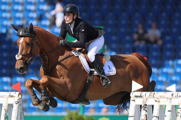 Janne Friederike Meyer-Zimmermann (GER) mit Pferd Van Tastic , S1 - Preis der Soers, CSI5*, Spezial Zwei-Phasen Springprüfung , Weltfest des Pferdesports, World Equestrian Festival, TSCHIO Aachen 2026, TSCHIO statt CHIO 2026, Aachener Soers, 22. bis 24. Mai 2026, Reitsport, 22.05.2026, Aachen Aachener Soers Deutschland