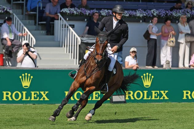 Richard Vogel (GER) mit Pferd Sphenyo van het Keysersbos, 6. Platz, 1. Qualifikation Rolex Grand Prix, CSI5* - Springprüfung (Fehler Zeit) , Weltfest des Pferdesports, World Equestrian Festival, TSCHIO Aachen 2026, TSCHIO statt CHIO 2026, Aachener Soers, 22. bis 24. Mai 2026, Reitsport, 22.05.2026, Aachen Aachener Soers Deutschland