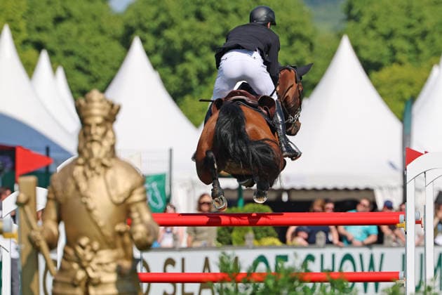 Richard Vogel (GER) mit Pferd Sphenyo van het Keysersbos, 6. Platz, 1. Qualifikation Rolex Grand Prix, CSI5* - Springprüfung (Fehler Zeit) , Weltfest des Pferdesports, World Equestrian Festival, TSCHIO Aachen 2026, TSCHIO statt CHIO 2026, Aachener Soers, 22. bis 24. Mai 2026, Reitsport, 22.05.2026, Aachen Aachener Soers Deutschland