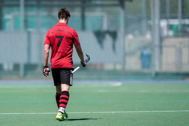 Moritz Alexander Küppers (Frankfurt, 7), Spieler vom SC Frankfurt 1880, enttäuscht schauend, Enttäuschung, Frustration, disappointed, pessimistisch, Aktion, Action, Spielszene, 23.05.2026, Mannheim (Deutschland), Hockey, Bundesliga, Play-down, Herren, Mannheimer HC - SC Frankfurt 1880