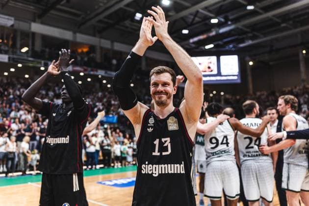 Sport Bilder des Tages Andreas Obst (FC Bayern Muenchen Basketball), Vet Concept Gladiators Trier vs FC Bayern Muenchen Basketball, Basketball, easyCredit BBL, Playoffs, Viertelfinale, Spiel 3, Saison 2025 2026, 23.05.2026 Vet Concept Gladiators Trier vs FC Bayern Muenchen Basketball, Basketball, easyCredit BBL, Playoffs, Viertelfinale, Spiel 3, Saison 2025 2026, 23.05.2026 Copyright: xEibner-Pressefoto AlexanderxNeisx EP_ANS