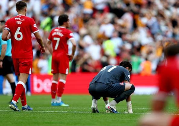 Sol Brynn of Middlesbrough shows dejection Hull City v Middlesbrough, EFL Sky Bet Championship, Play-Off Final, Football, Wembley Stadium, London, UK - 23 May 2026London Wembley Stadium United Kingdom EDITORIAL USE ONLY No use with unauthorised audio, video, data, fixture lists, club league logos or live services. Online in-match use limited to 120 images, no video emulation. No use in betting, games or single club league player publications. Copyright: xSimonxDael Shutterstockx 16887368da