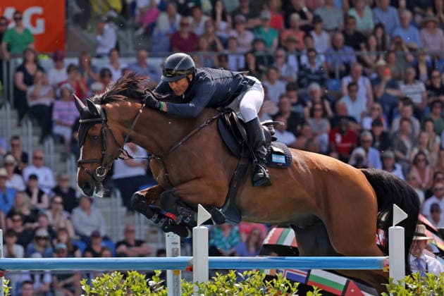 2. Platz, Jose Maria (Jr) Larocca (ARG) mit Pferd Finn Lente, Rolex Grand Slam of Show Jumping, Springprüfung mit zwei Umläufen und Stechen , Weltfest des Pferdesports, World Equestrian Festival, TSCHIO Aachen 2026, TSCHIO statt CHIO 2026, Aachener Soers, 22. bis 24. Mai 2026, Reitsport, 24.05.2026, Aachen Aachener Soers Deutschland