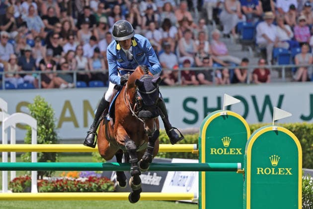 Christian Ahlmann (GER) mit Pferd Untouched LB , Rolex Grand Slam of Show Jumping, Springprüfung mit zwei Umläufen und Stechen , Weltfest des Pferdesports, World Equestrian Festival, TSCHIO Aachen 2026, TSCHIO statt CHIO 2026, Aachener Soers, 22. bis 24. Mai 2026, Reitsport, 24.05.2026, Aachen Aachener Soers Deutschland
