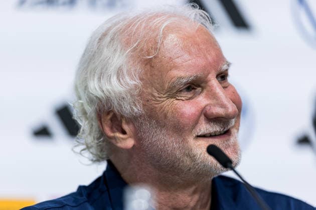 HERZOGENAURACH, GERMANY - MAY 27: Rudi Voeller (Völler, Voller, Director A national team, Nationalteam Germany) during the press conference, PK, Pressekonferenz to start the trainings camp of Germany to prepare for the FIFA World Cup, WM, Weltmeisterschaft, Fussball 2026 on May 27, 2026 in Herzogenaurach, Germany. Bavaria Germany Copyright: xSteffiexWunderlx