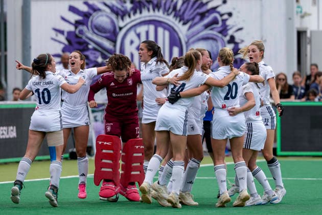 Spielerinnen vom Düsseldorfer HC (DHC), Jubel nach dem Schlusspfiff, Freude über den Sieg, Sieger, Gewinner, jubelt, jubeln, fröhlich, positiv, freut sich, freuen, optimistisch, Highlight, Action, Aktion, 31.05.2026, Bonn (Deutschland), Hockey, Deutsche Meisterschaft, Finale, Damen, Mannheimer HC - Düsseldorfer HC